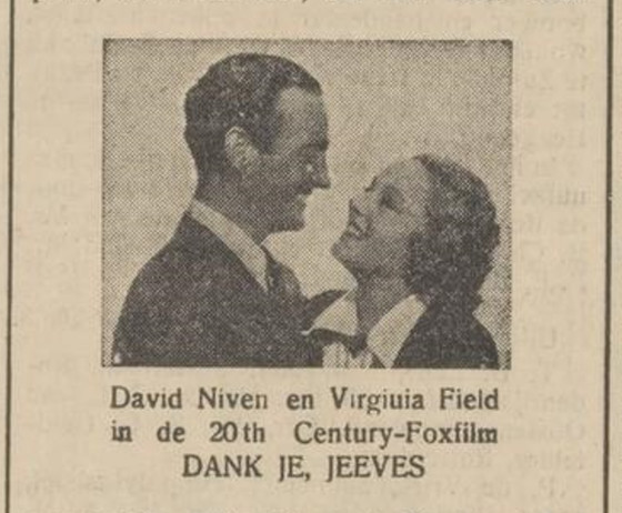 Filmvertoning Dank je, Jeeves (in 1937)