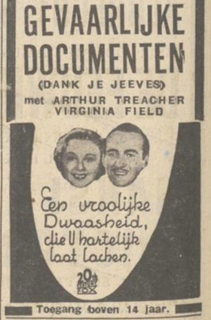 Filmvertoning Gevaarlijke Documenten (in 1937)