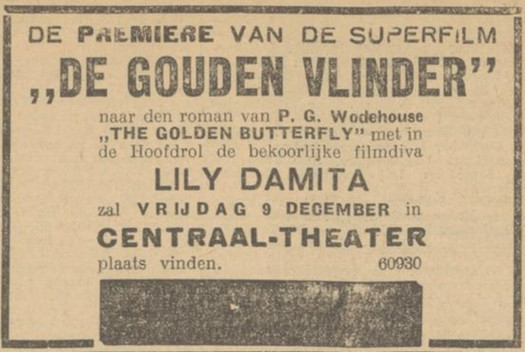 Filmvertoning De Gouden Vlinder (in 1927)