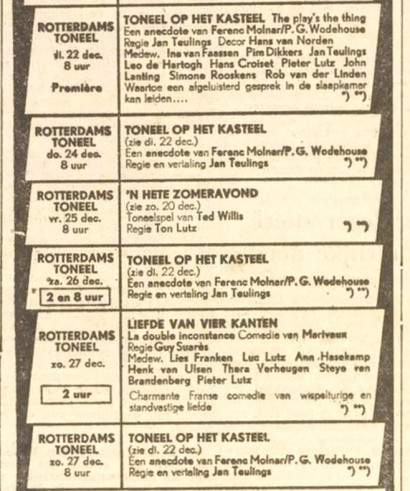 toneel uitvoering (dec. 1959)